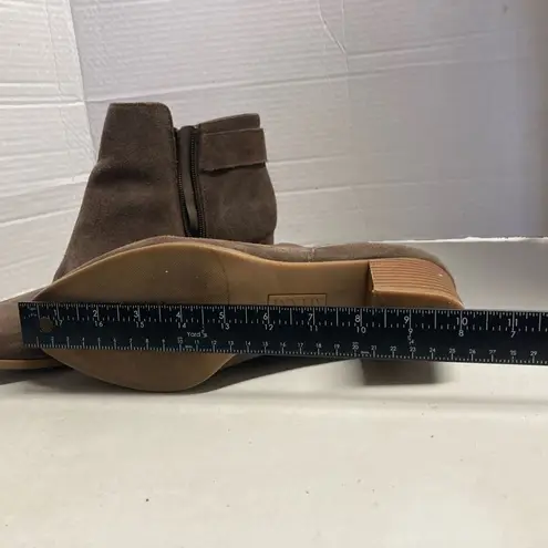 ALFANI Adison Women’s Suede Leather Brown Booties Size 9.5 M 2” heel