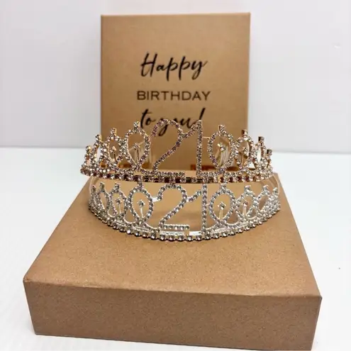 21 St Birthday Tiaras Set of 2 Gold and Sliver Rhinestone