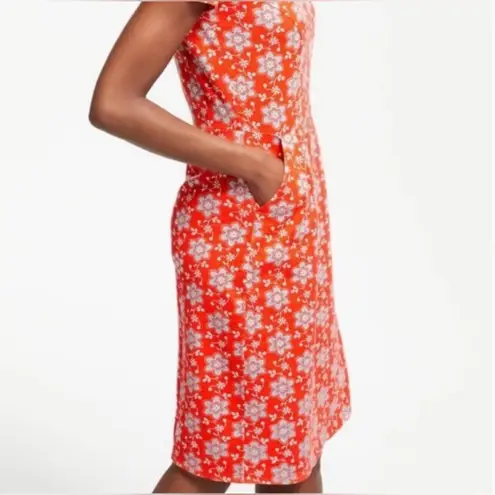 Boden Phoebe Jersey Knit Dress in Orange & Blue Floral Daisy Print Size 6 Petite