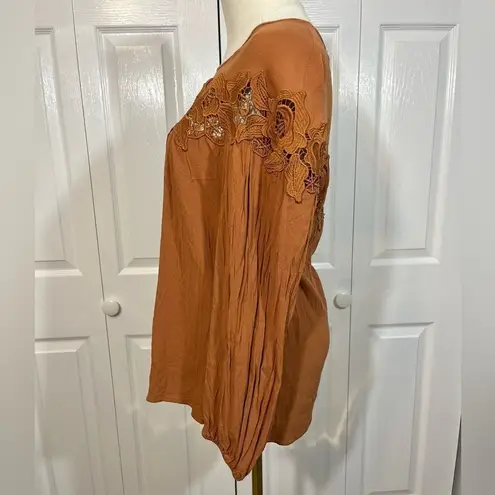 Black Swan Oriana Orange Lace Top