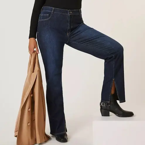 Pilcro Anthropologie The Split Straight Jeans Dark Wash Womens Size 26