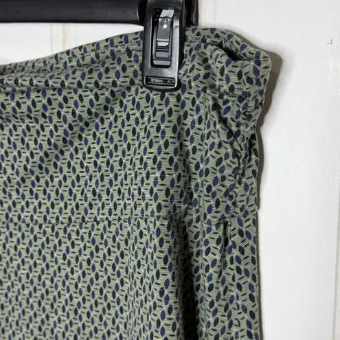Toad & Co Womens L Green Chaka Midi Skirt Geometric Print Organic Cotton Tencel Size undefined