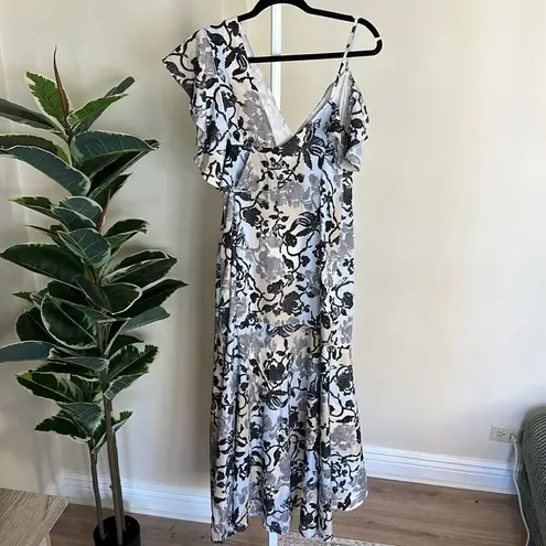 ADEAM Floral Fiesta Maxi Gown size 4 Small Gray