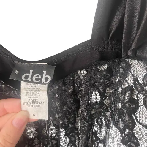 DEB Y2k 2000s Small Black Lace Fairy Grunge Goth Chiffon Whimsygoth Mini Dress