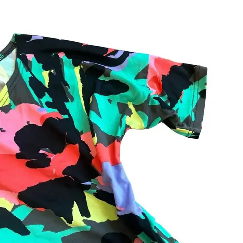 Tracy Negoshian Colorful Stretch Dress Bold Floral Print Pocket Size Small Women