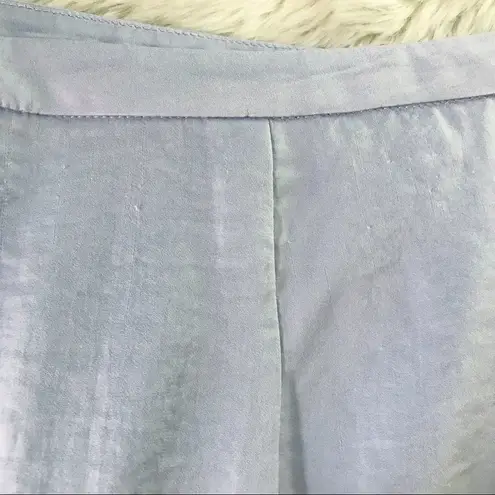 The Jetset Diaries THE JETSET DIARIES Purple Satin Midi Skirt Draped Ruffle Thigh Slit Large New