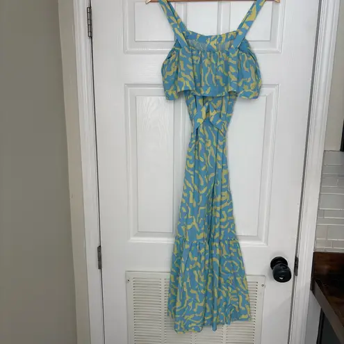 Derek Lam 10 Crosby x RTR Scribble Midi Dress Size 38 (Size 6) Blue