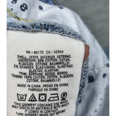 Pilcro & The Letterpress Hyphen Jeans Size 25 Paisley Fringe Trim Red