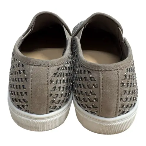 Wild Pair Women’s Slip-On Sneakers – Size 9 Taupe Gray Glitzy Shoe Comfort