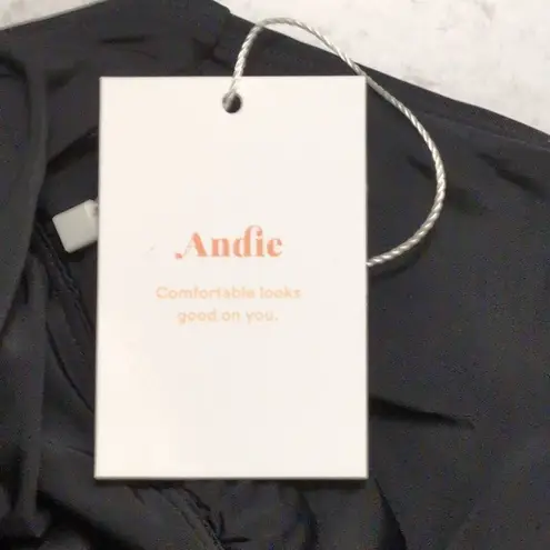 ANDIE NWT Lanikai Black V-Neck Spaghetti Straps One Piece Swimsuit Medium Tall