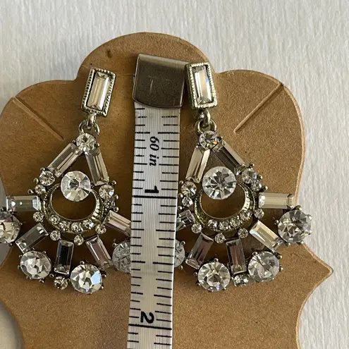 NWT Silver Crystal Chandelier Earrings