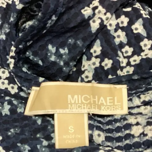 MICHAEL Michael Kors Blue Floral Ruffle Blouse Top & Tiered Skirt 2 Piece Set S