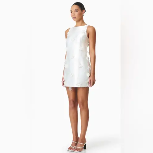 Elliatt Lunaria Satin Mini Dress In White XXL