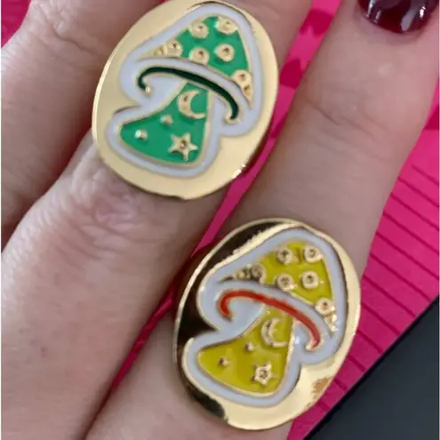 Boutique Chunky Mushroom Rings Set Of Three - Garden Cottage Jewelry #BN2