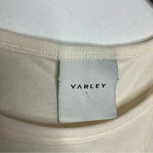 Varley off white ribbed tank top rounded hem sleeveless tank basics womens large