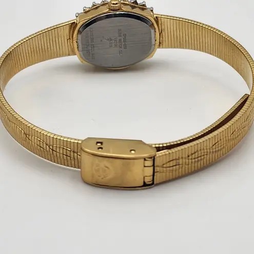 Vintage Elgin Gold Tone Ruby & White Sapphire Watch Red