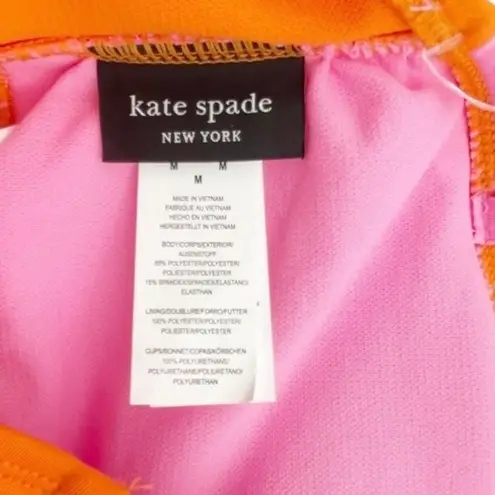 Kate Spade NWT  Colorblock Ring Bandeau Bikini Swimsuit Surf Pink Size Medium NEW