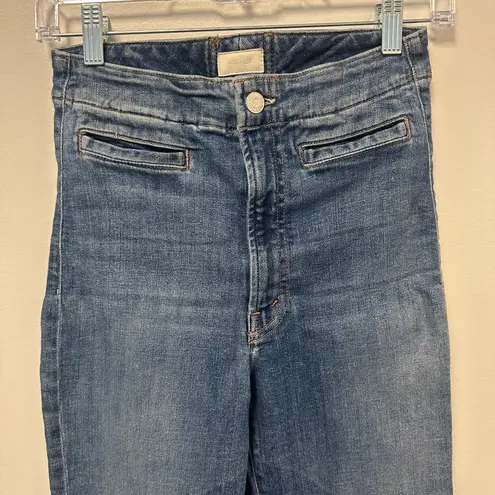 Mother Laced Hustler Ankle Jeans in One Smart Cookie Wash Boho Coastal Cowgirl Blue Size 26