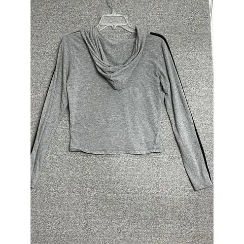 Heart & Hips Hearts And Hips Women's T-Shirt Size Medium Hooded Crop Top Heather Grey‎