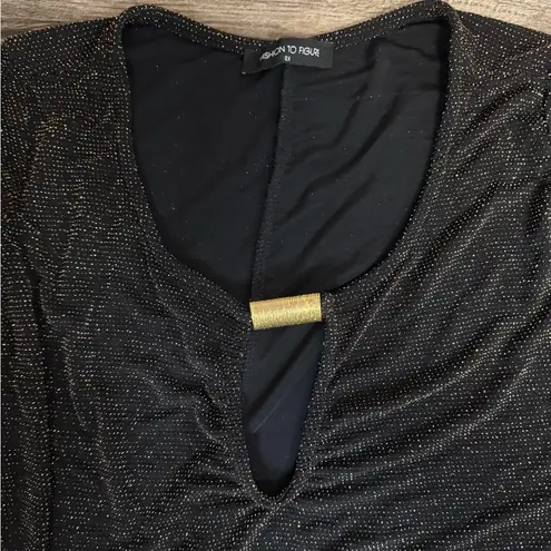 Fashion to figure Black V-Neck Sheath Dress