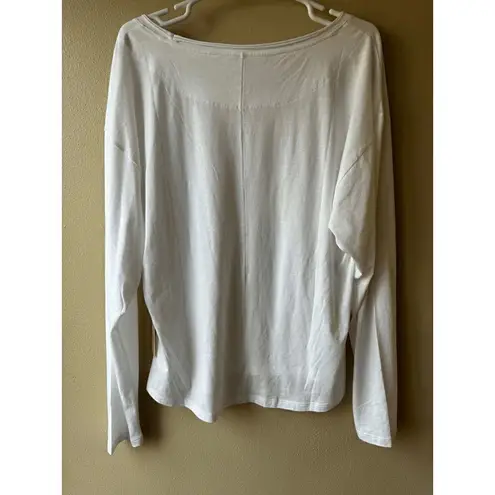 Ramy Brook Jane Cotton Blend Boat Neck Long Sleeve in Ivory Women's Size Large