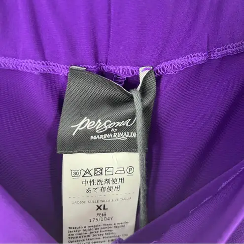 Persona by Marina Rinaldi Ultra Violet Stretch Jersey Knit Wide Leg Pull On Pant Purple Size XL