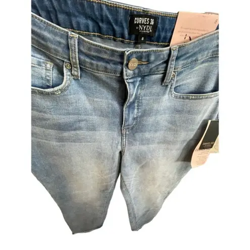 NYDJ NWT Curves 360ā Slim Straight Ankle Jeans w/ Side Slits Light Wash Size 8
