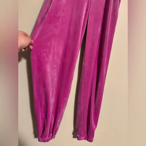 EUC Vivre La Vie Pink Waist Cutout Velour Joggers size small