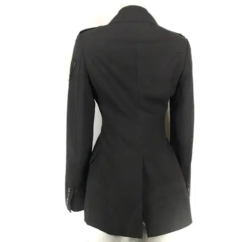 William Rast Military Blazer Black Size XS Double Breasted Coat Jacket Career - Image 3