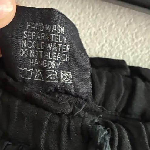 Vintage Y2K Goth Tokyo Denim Bank Sequin Swing Boho Tye Dye Skirt W Drawstring Black Size undefined