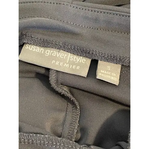 Susan Graver Size Small Gray Premier Knit Elastic Waist Wide Leg Pants Pockets