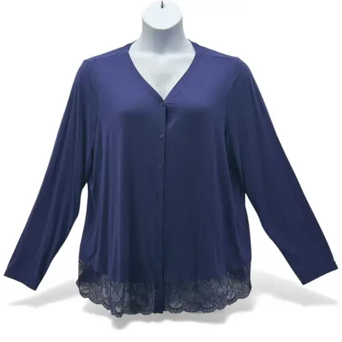 LOGO By Lori Goldstein Cardigan XL Berry