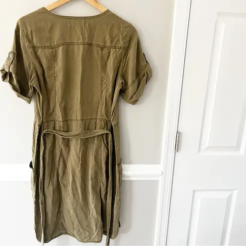 Anthropologie  Pilcro And The LetterPress Army Green Shirt Dress Size Medium