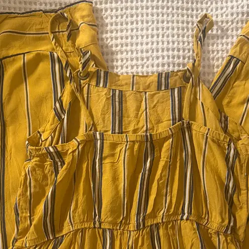 Moral Fiber Striped Golden Jumpsuit Gold Size L