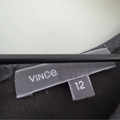 Vince  Sleeveless Solid Gray V-Neck Dress Business Professional Minimalist Zip Up