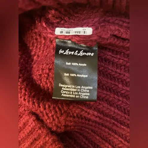 For Love & Lemons  Layton Cropped Vest Burgundy Knit Crop Top Size XS