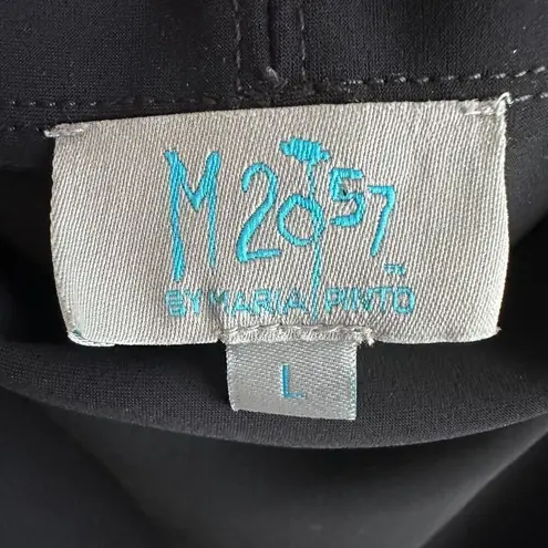 Maria Pinto Dress Womens Large Durga Mini Tunic Scuba Lagenlook Sculpted Sleeve Black