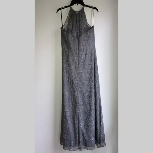 Dessy Collection Vivian Diamond Evening Gown 16 Gray