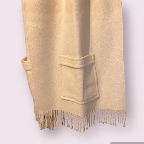 Pocket Throw Shawl Scarf Wrap in Cream