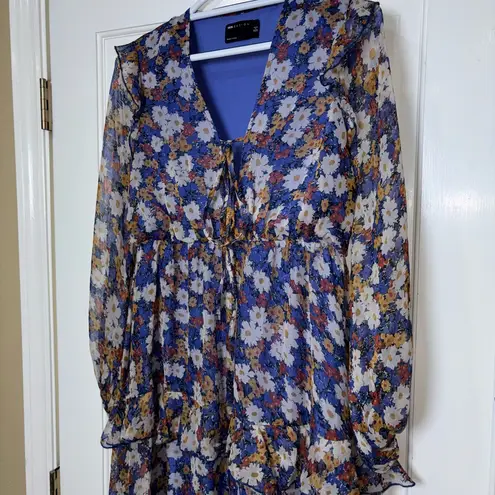 NWOT‎ ASOS DESIGN tiered floral maxi dress with tassels 2 Purple