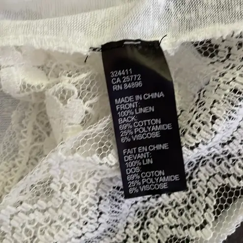 Lord and Taylor DEX NWT Sheer Ivory Lace T-Shirt Size Small