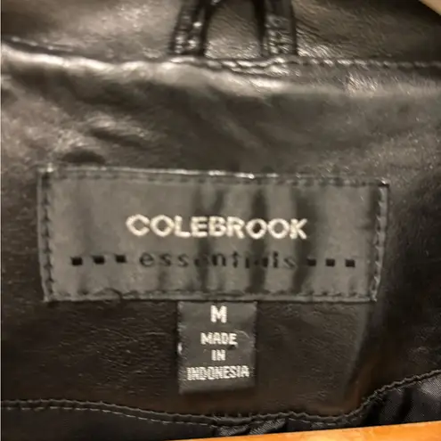 VTG Colebrook Longline Trench Coat Button Up
Leather Jacket Sz M Pockets Black Size M - Image 6