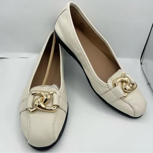 Aerosoles leather comfy ballet flats chain hardware detail women Size 9.5M