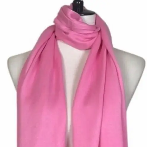 Women’s Bundle 3 Oblong Scarfs Solid Color Fringe Pink Peacock Blue Hot Pink