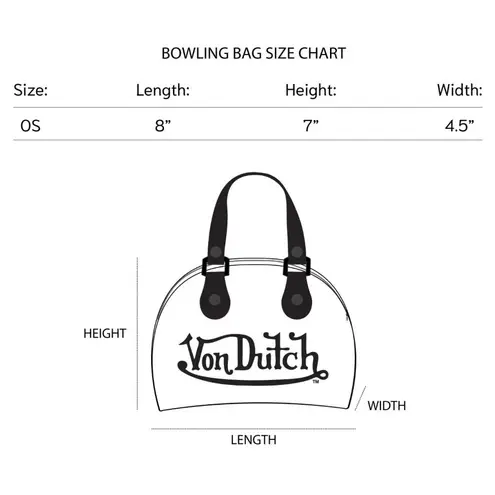 Von Dutch Crossbody Bowling Bag Flying Eye White Red Two Tone Y2K New With Tags