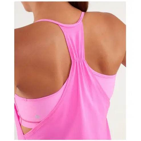 Lululemon  No Limits Layered Tank Top Built In Bra Racerback Pink Sz. 8