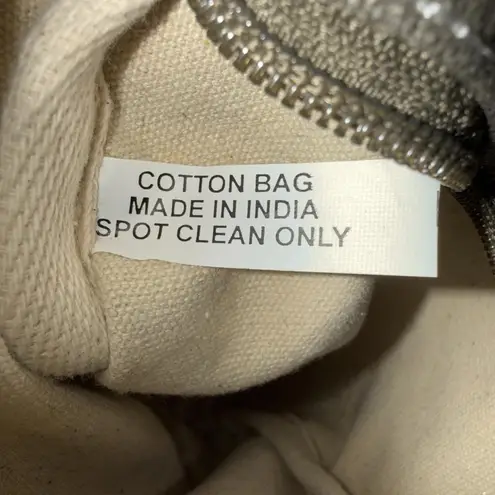 Uchi Gold Splattered Small Canvas Crossbody Equestrian Boho Vintage Wear Purse Brown