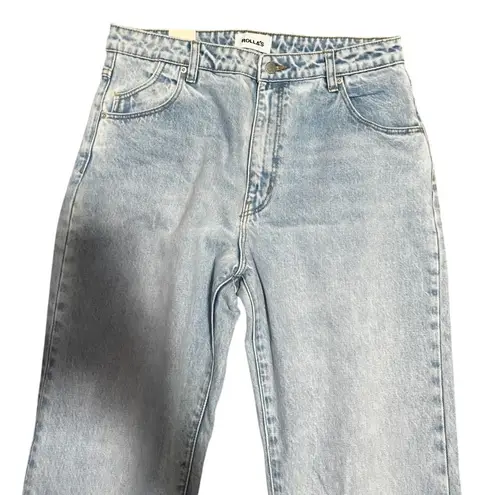 NWT Rolla’s High Rise Straight Jeans Light Wash Distressed Size 32/AU 14 Blue
