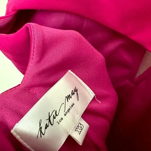 Katie May Take The Plunge Keyhole Crepe Gown in Pink Peacock Size X-Small