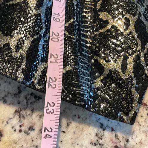 Metrostyle Snakeskin Print Faux Leather Blazer Jacket Women Sz 10 Silver Black